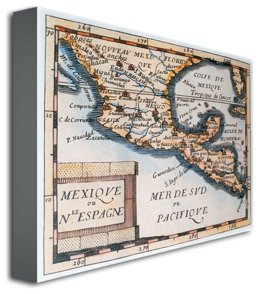 'Map of Mexico or New Spain, 1625' Canvas Art
