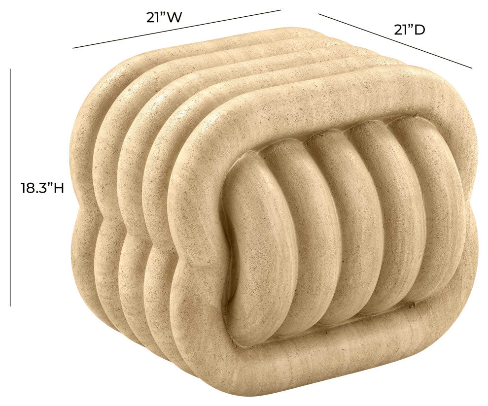 Love Indoor / Outdoor Accent Stool, Travertine