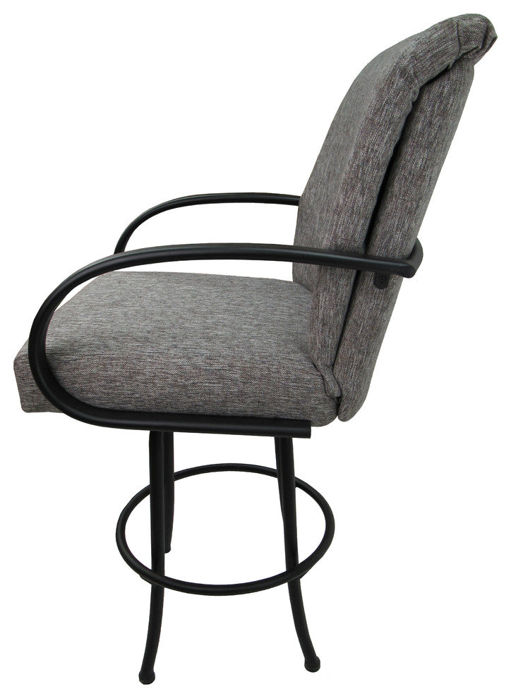 Swivel Counter Bar Stool Metal Frame 26", Mojave Grey, Black Frame