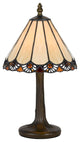 40W Tiffany Lamp with Zinc Cast Base, Antique Brass Finish