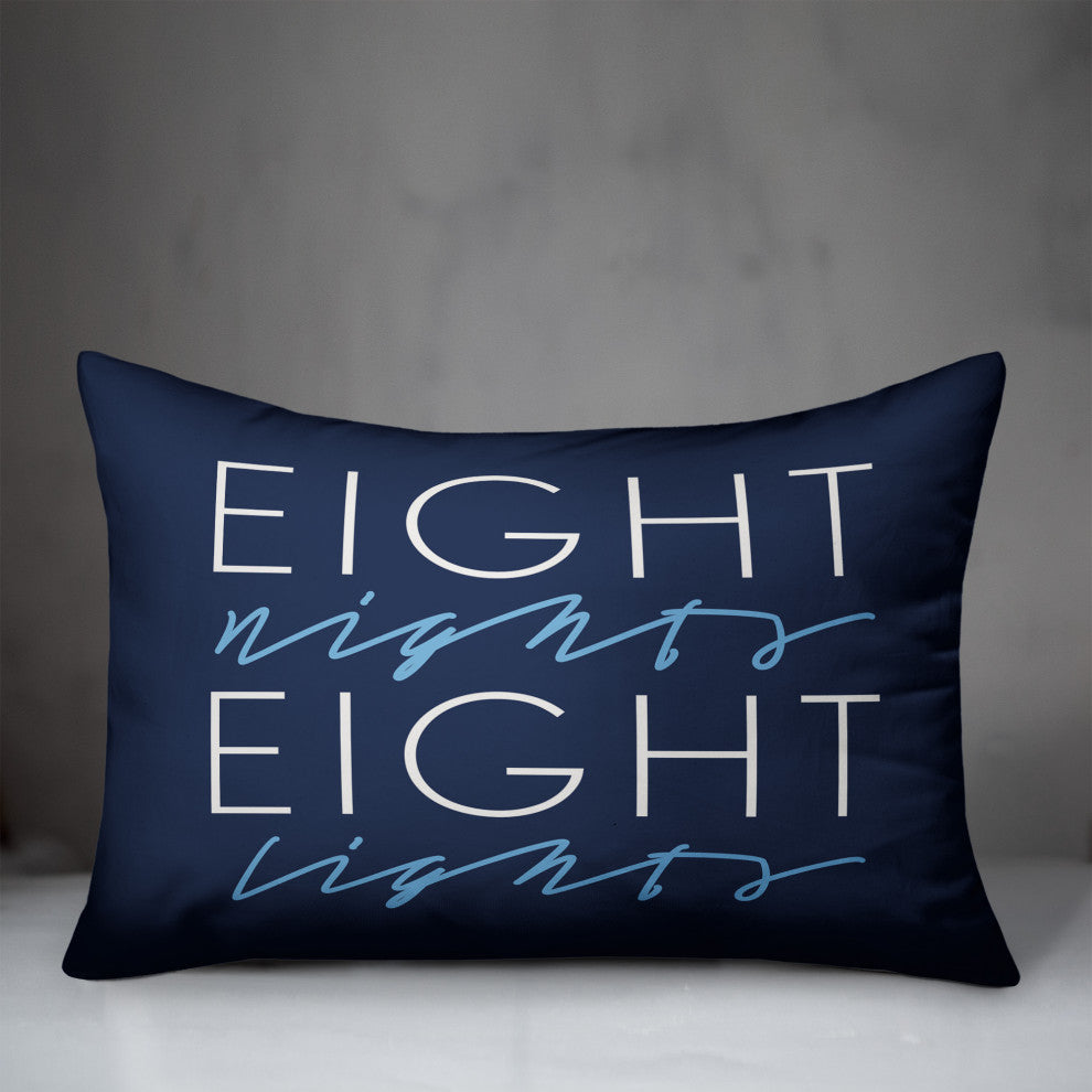 Eight Nights Eight Lights 14"x20" Throw Pillow