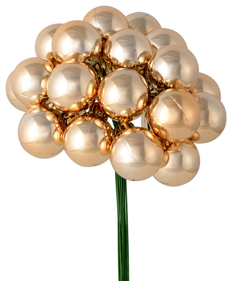 Vickerman N180180 6" Cafe Latte Shiny Ball Ornament Christmas Pick, Pack of 2