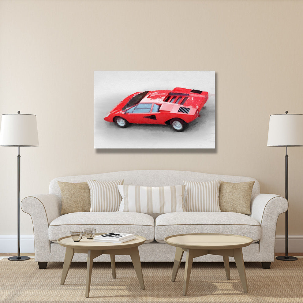 "1974 Lamborghini Countach Watercolor" Fine Art Print