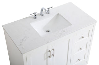 42" Single Bathroom Vanity, White