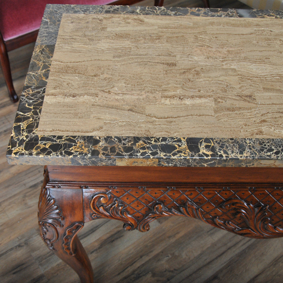 NVIN0241 Large Faux Marble Top Console