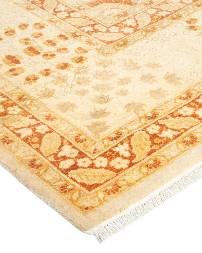 Mogul, One-of-a-Kind Hand-Knotted Area Rug, Ivory, 6' 3" x 9' 3"