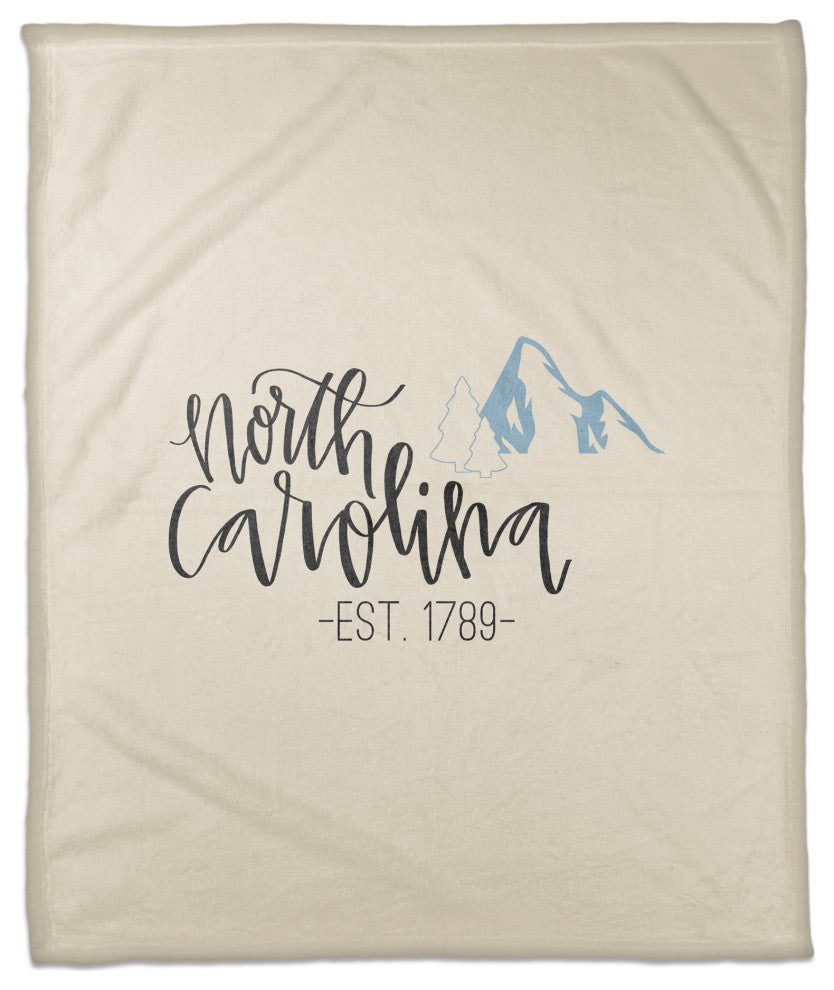 North Carolina Established 50x60 Coral Fleece Blanket