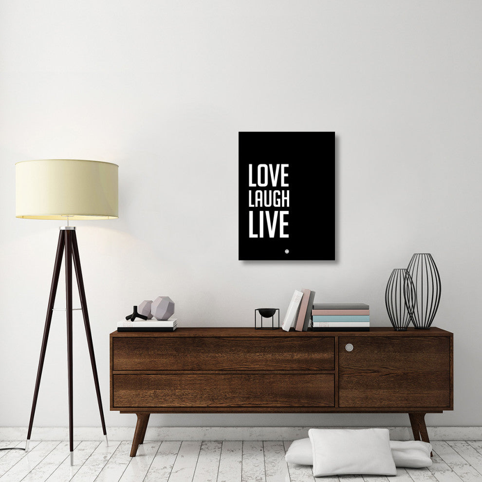 "Love Laugh Live Poster Black" Fine Art Print