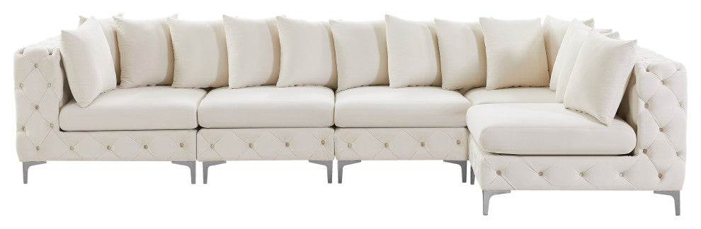 Tremblay Modular Sectional, Cream, L-Shaped, 5-Piece: Armless (3), Corner (2)