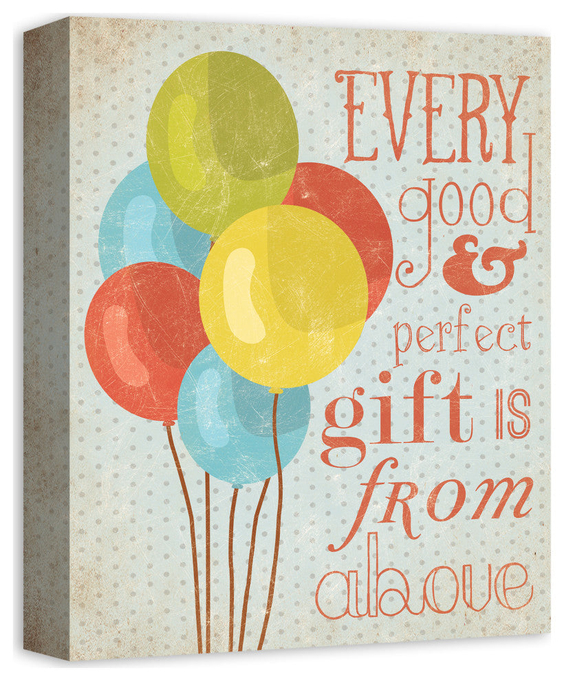 Balloons Gift From Above 11x14 Canvas Wall Art