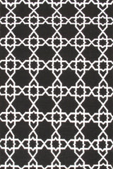 Moroccan Handwoven Star Rug, Black, 108"x144"