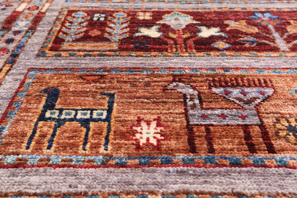 2' 9" X 10' 3" Hand Knotted Persian Gabbeh Tribal Runner Rug Q5368