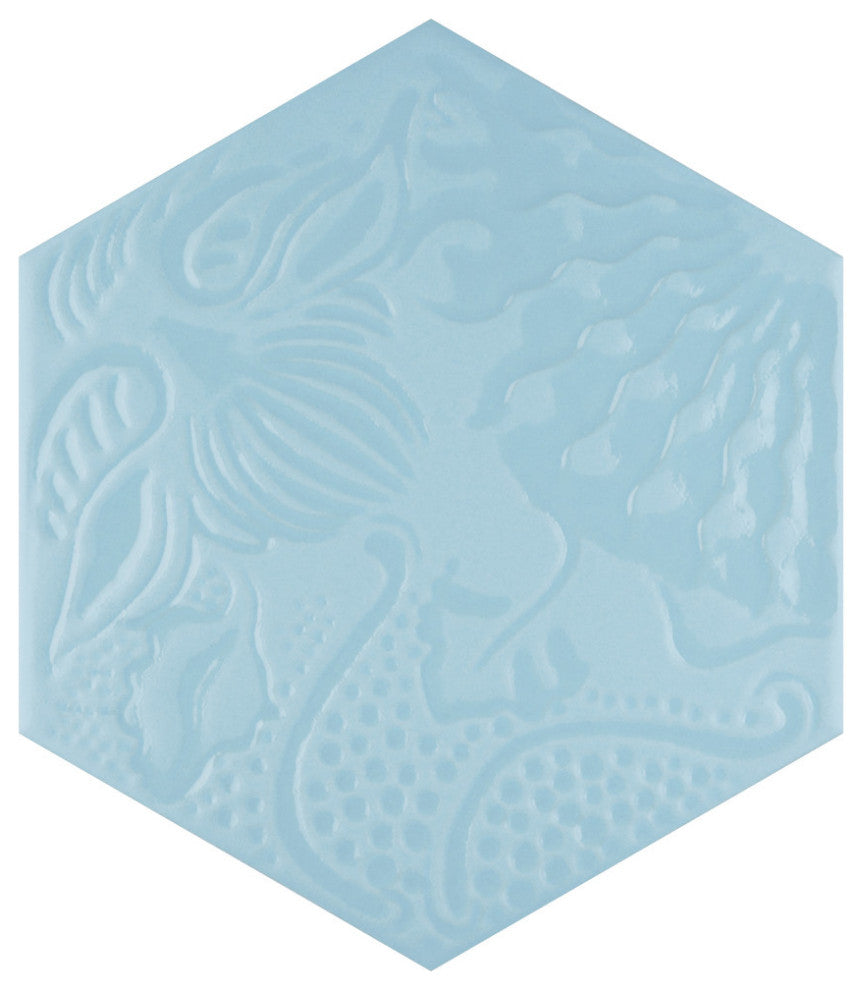Gaudi Lux Hex Aqua Porcelain Floor and Wall Tile