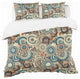 Floral Pattern With Doodles Cucumbers Bohemian Eclectic Bedding, King