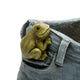 Rugged Denim Shorts Flower Planter with Frog