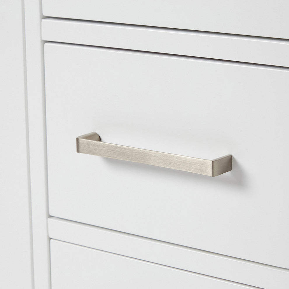 ARIEL Cambridge 37" Left Offset Rectangle Sink White Bathroom Vanity Quartz Top