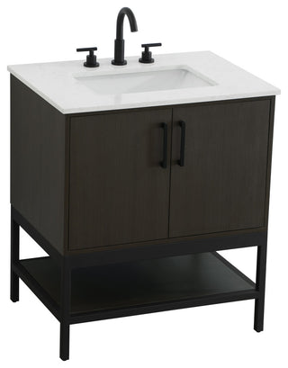 Home Living 30" Single Bathroom Vanity, Mocha Brown