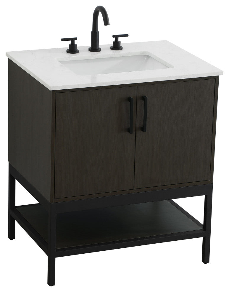 Home Living 30" Single Bathroom Vanity, Mocha Brown