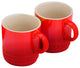 Le Creuset Stoneware Espresso Mugs, Cerise, Set of 2