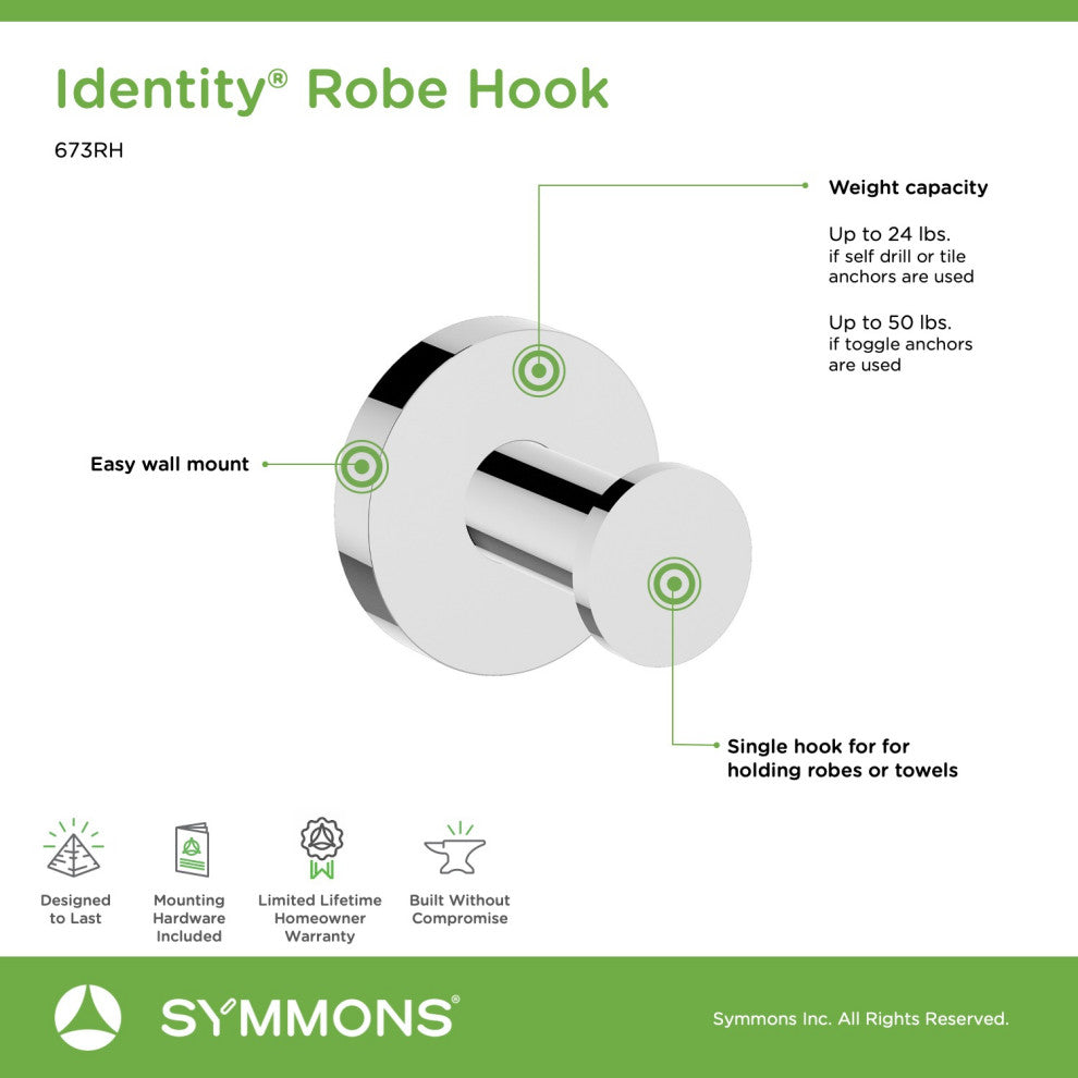 Identity Robe Hook, Chrome