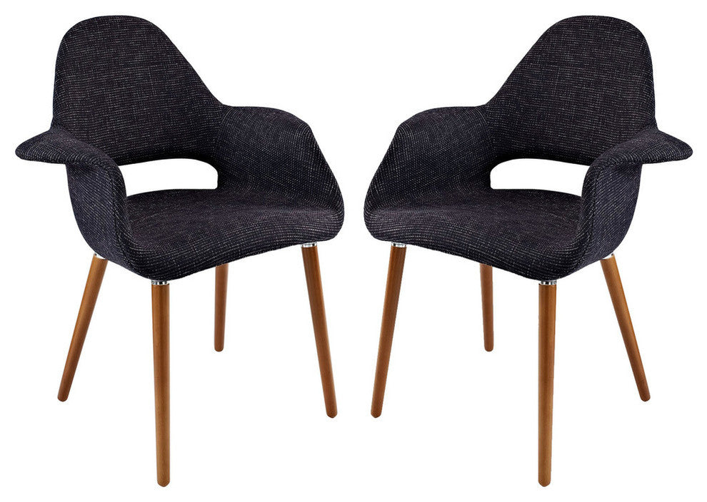 Modern Contemporary Kitchen Dining Armchair Set of 2 Black
