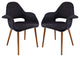 Modern Contemporary Kitchen Dining Armchair Set of 2 Black