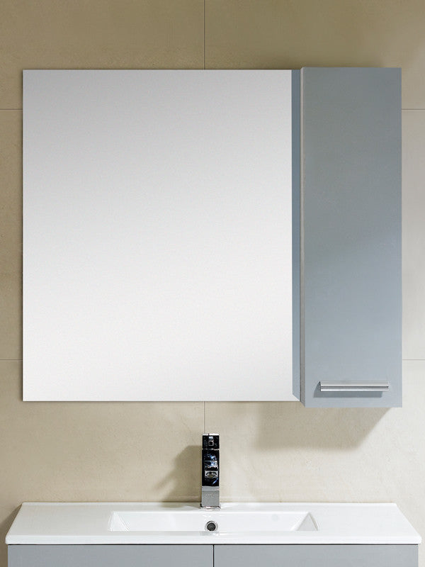 Fine Fixtures Atwood Mirror With Side Cabinet, Gray, 35"