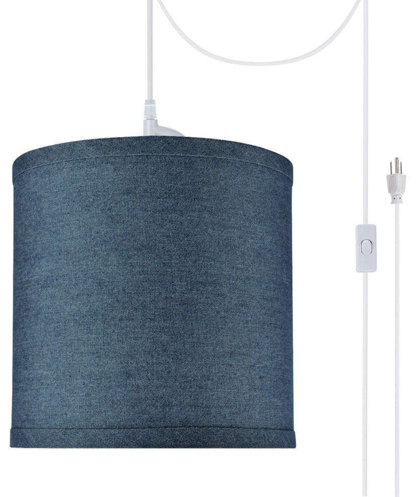 Aspen Creative 71056-21, 1-Light Plug-In Swag Light Conversion Kit, Washing Blue