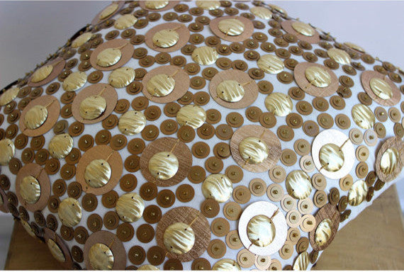 3D Gold Sequins 18"x18" Art Silk Gold Pillow Cases, Gold Disco Balls