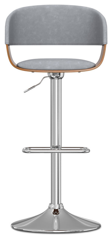 Lowell Adjustable Swivel Bar Stool, Stone Grey