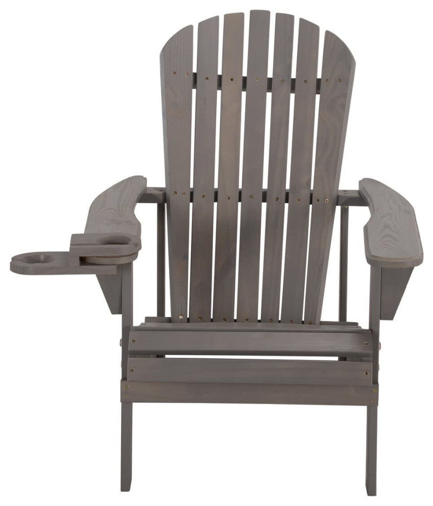 Earth Collection Adirondack Chair With phone and cup holder, Dark Gray, Four Adi