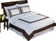Hotel 100% Cotton Duvet Cover Set, White and Chocolate, King/Cal King