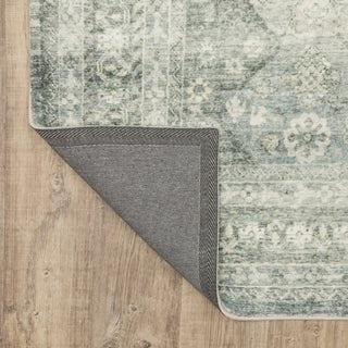 Sanjay Distressed Floral Blue/Ivory Microfiber Area Rug, 2'x8'