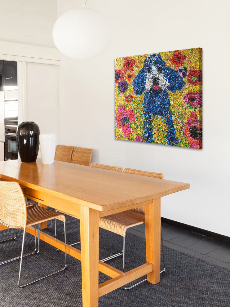 Marmont Hill, "Crayon Collage Pup" by Michelle Rivera on Wrapped Canvas, 18x18