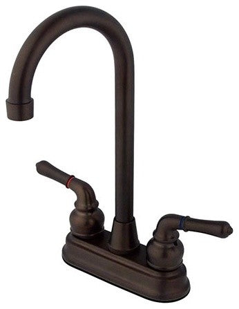 Kingston Brass Two-Handle 4" Centerset Bar Faucet, Oil Rubbed Bronze