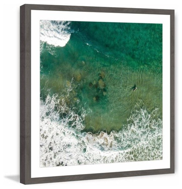 "Surf Crash" Framed Painting Print, 12"x12"