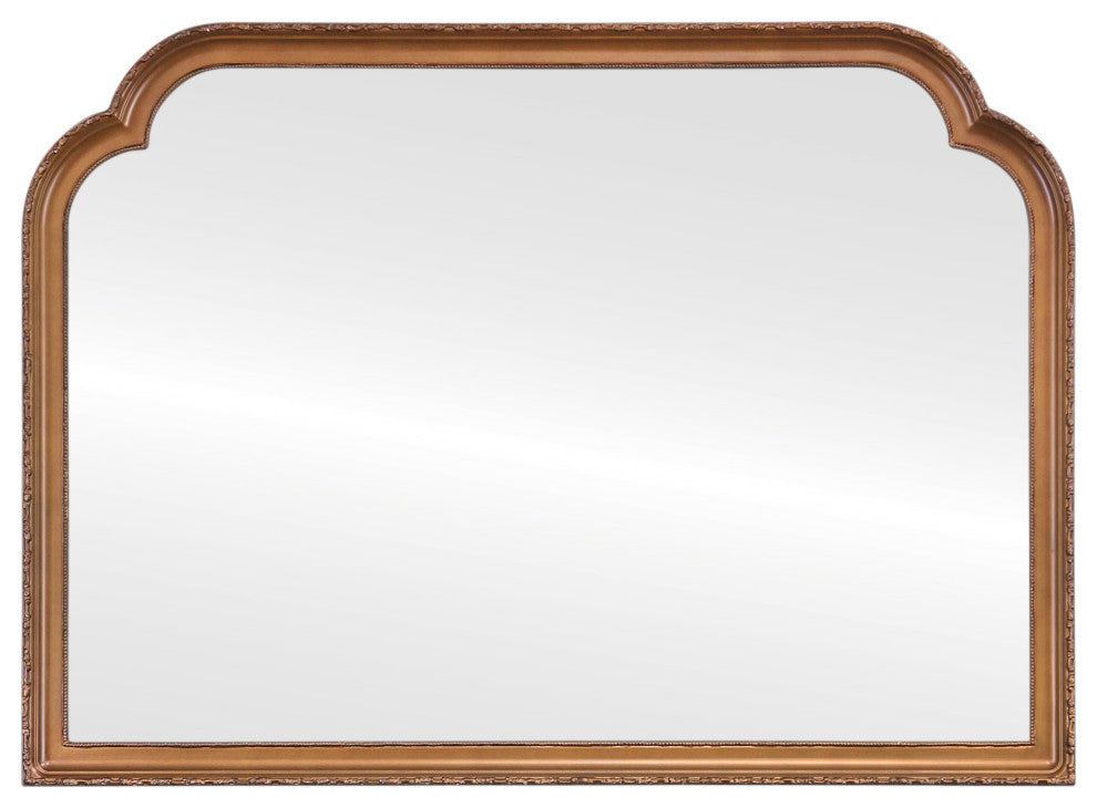 Angelina Framed Mantel Mirror, Clover Cathedral, 38.6"x27.6", Autumn Bronze