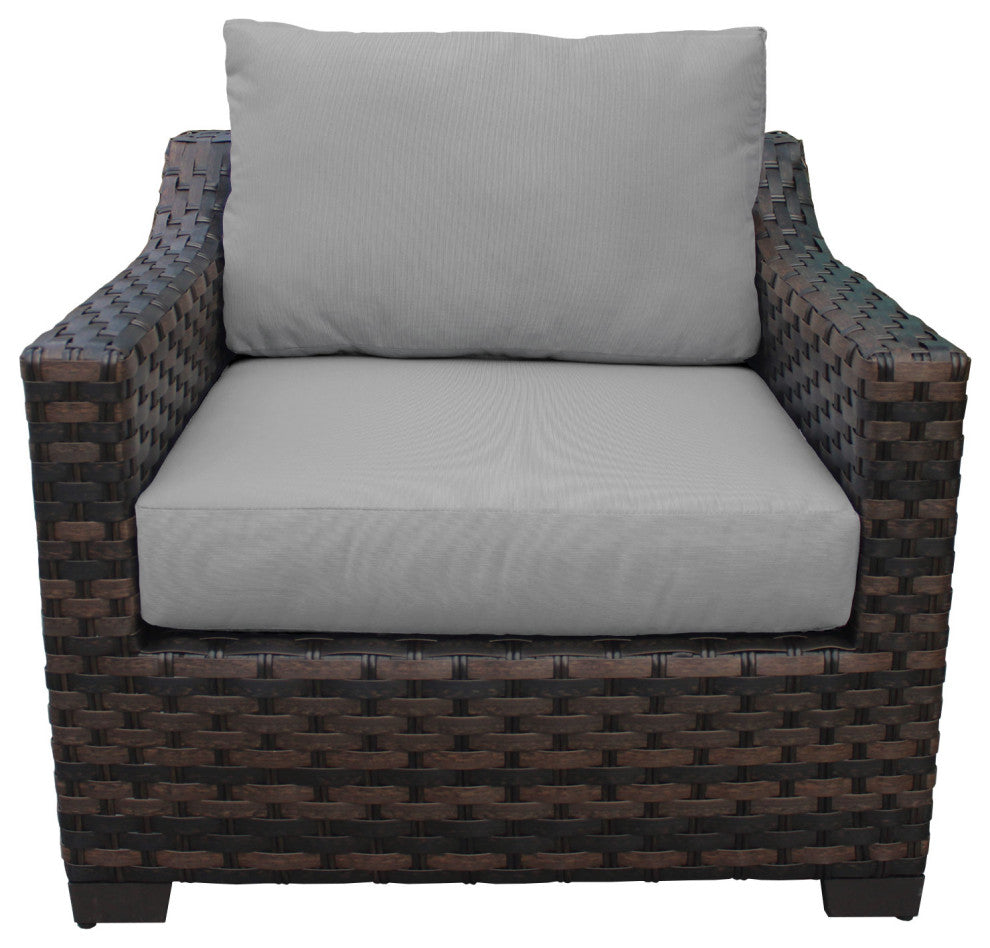 kathy ireland River Brook 3 Piece Wicker Patio Furniture Set Slate