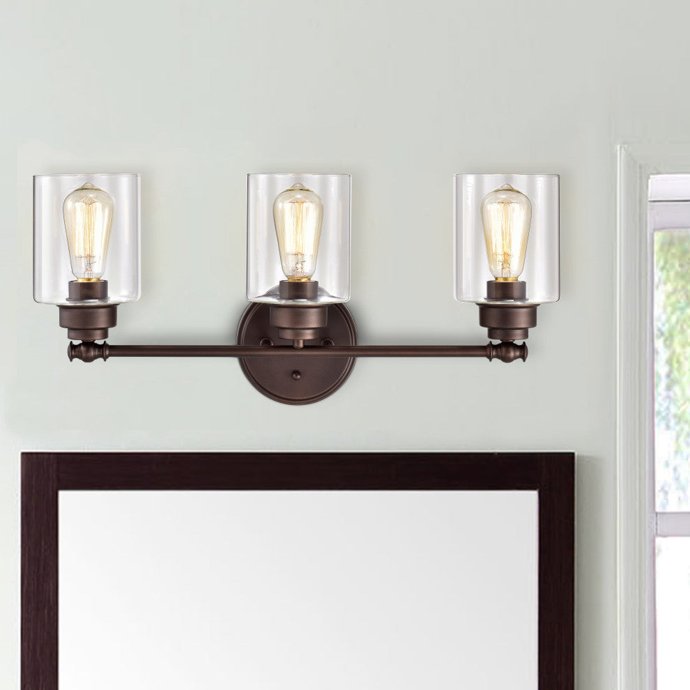 CHLOE Lighting KARSON Transitional 3-Light Oil Rubbed Bronze Bath Fixture