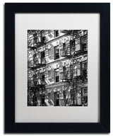 Philippe Hugonnard 'New York Facade', Black Frame, White Mat, 14x11