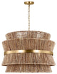 Thurlo 4-Light Indoor Large Hanging Shade Chandelier Light, Satin Brass Gold