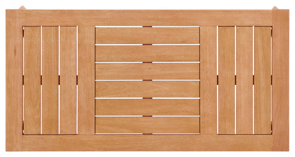Lounge Coffee Table, Rectangular, Wood, Brown Natural, Modern, Outdoor Patio