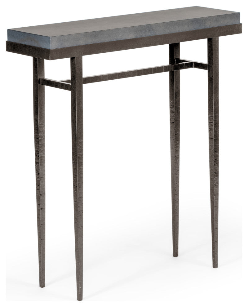 Wick 30" Console Table, Dark Smoke Finish, Maple Grey Accents