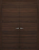 French Double Doors 48 x 80 with Frames Hardware| Planum 0010 Chocolate Ash