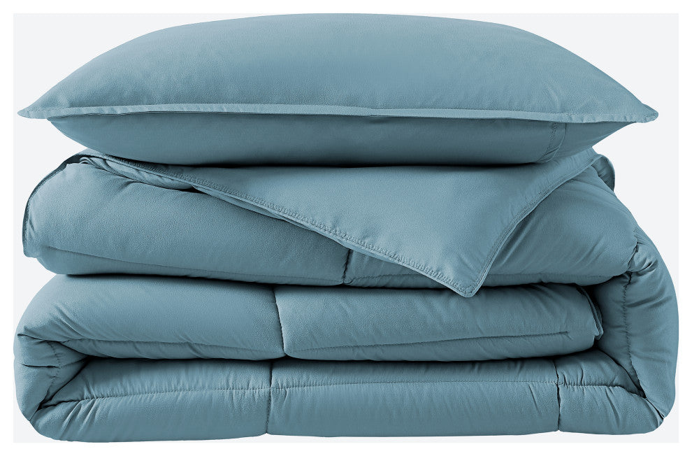 Bare Home Down Alternative Comforter Set, Coronet Blue, Twin/Twin Xl