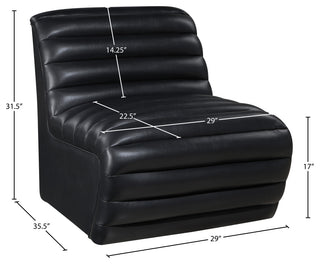 Vega Upholstered Accent Chair, Black, Vegan Leather