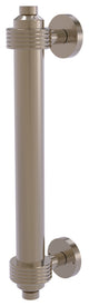 8" Door Pull With Groovy Accents, Antique Pewter