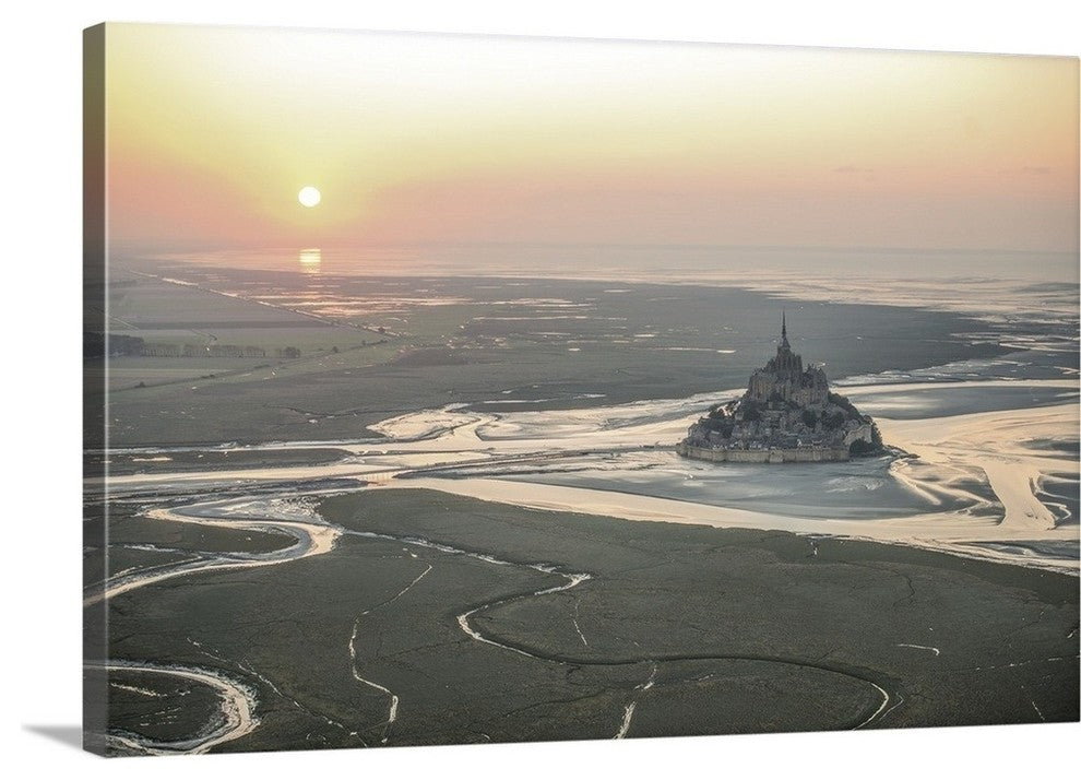 "Le Mont Saint Michel" Wrapped Canvas Art Print, 48"x32"x1.5"