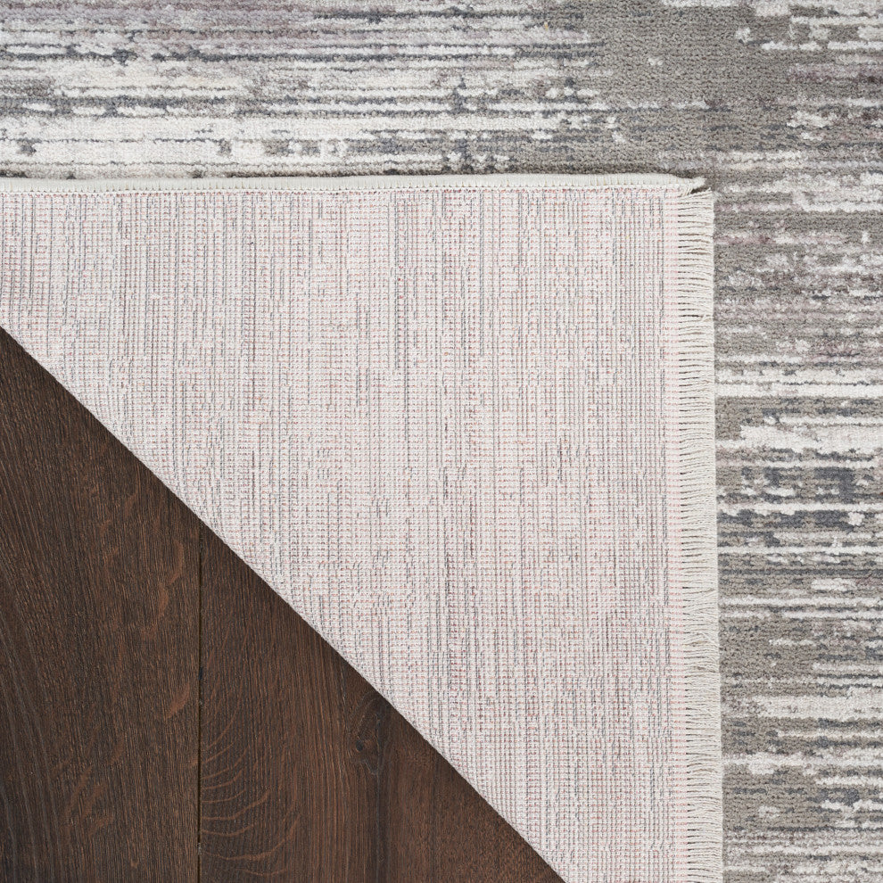 Nourison Abstract Hues 8'6" x 11'4" Grey White Modern Indoor Area Rug