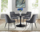 Colfax Black Marquina Marble Dining Set, Charcoal
